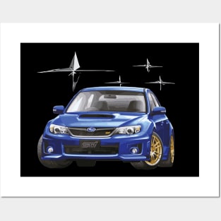 JDM World Rally blue WRC GV sedan STI Impreza wrx Posters and Art